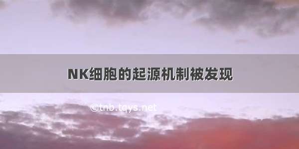 NK细胞的起源机制被发现