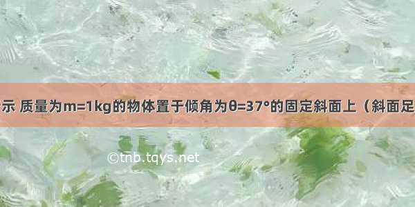 ．如图甲所示 质量为m=1kg的物体置于倾角为θ=37°的固定斜面上（斜面足够长） 对物