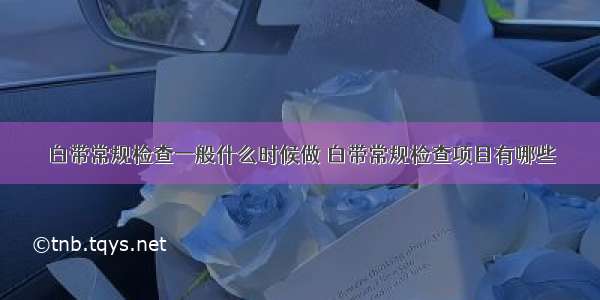 白带常规检查一般什么时候做 白带常规检查项目有哪些