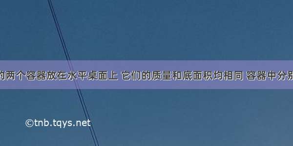 如图所示的两个容器放在水平桌面上 它们的质量和底面积均相同 容器中分别装有甲 乙