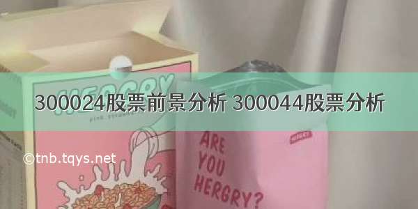 300024股票前景分析 300044股票分析