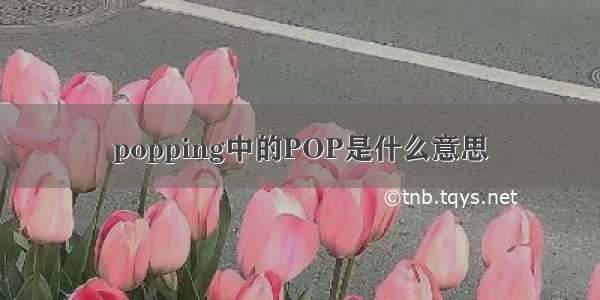 popping中的POP是什么意思