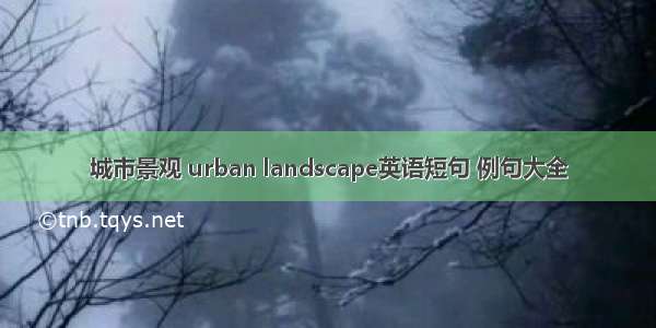 城市景观 urban landscape英语短句 例句大全