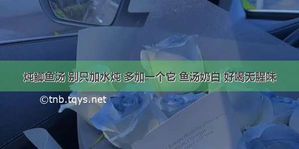 炖鲫鱼汤 别只加水炖 多加一个它 鱼汤奶白 好喝无腥味