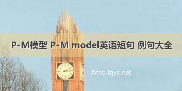 P-M模型 P-M model英语短句 例句大全