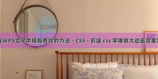 在WPS文字中模糊查找的办法 – CSS – 前端 css 字体放大动画效果吗