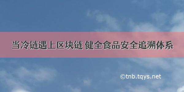 当冷链遇上区块链 健全食品安全追溯体系