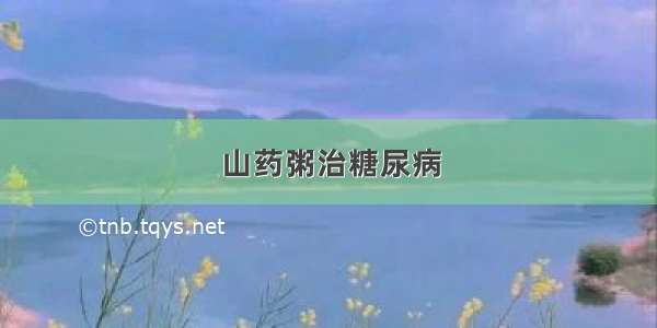 山药粥治糖尿病