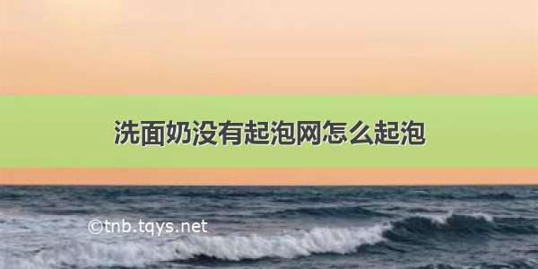 洗面奶没有起泡网怎么起泡