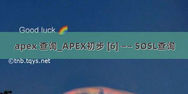 apex 查询_APEX初步 [6] —— SOSL查询