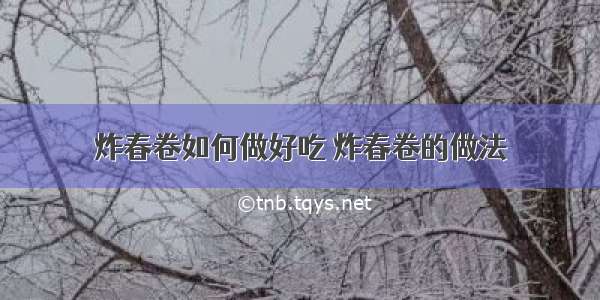 炸春卷如何做好吃 炸春卷的做法