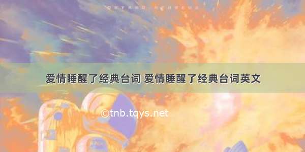 爱情睡醒了经典台词 爱情睡醒了经典台词英文