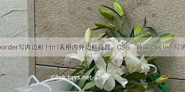 border写内边框 html表格内外边框设置 – CSS – 前端 css ie6 写法