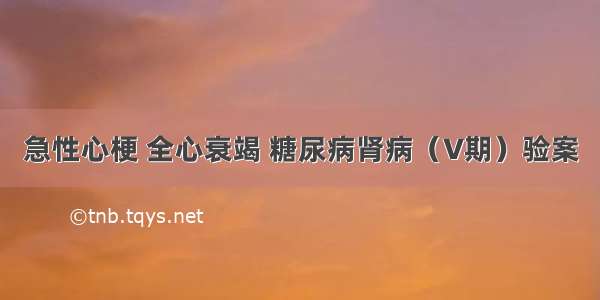 急性心梗 全心衰竭 糖尿病肾病（V期）验案