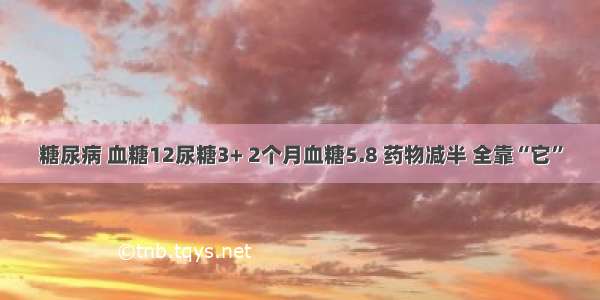 糖尿病 血糖12尿糖3+ 2个月血糖5.8 药物减半 全靠“它”