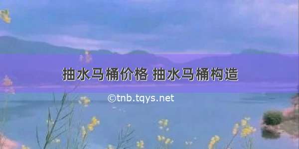 抽水马桶价格 抽水马桶构造