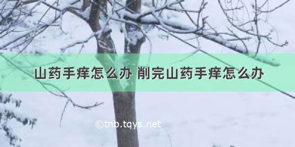 山药手痒怎么办 削完山药手痒怎么办