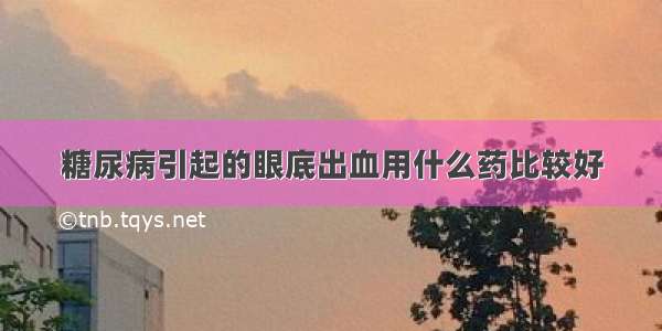 糖尿病引起的眼底出血用什么药比较好