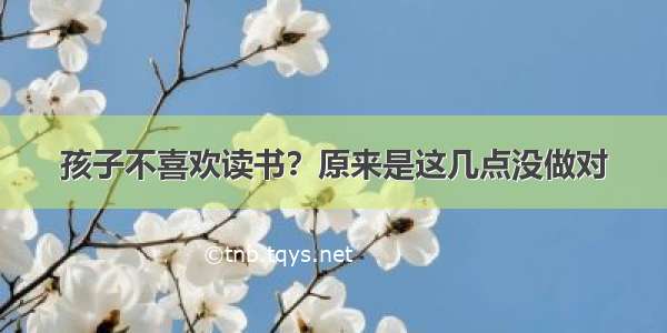 孩子不喜欢读书？原来是这几点没做对