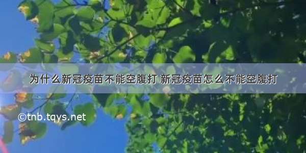 为什么新冠疫苗不能空腹打 新冠疫苗怎么不能空腹打