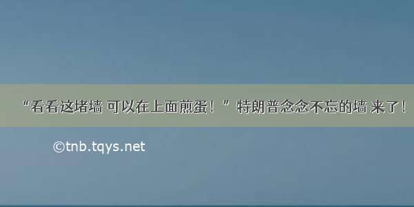 “看看这堵墙 可以在上面煎蛋！”特朗普念念不忘的墙 来了！