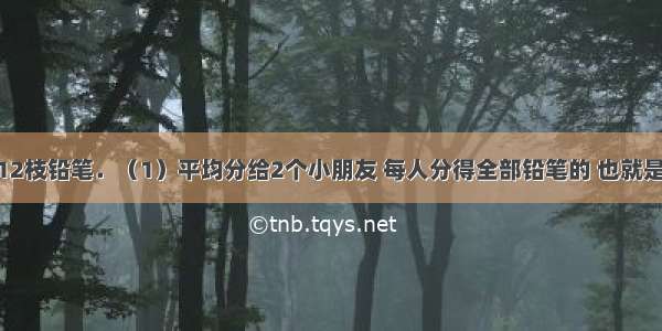 讲台上放着12枝铅笔．（1）平均分给2个小朋友 每人分得全部铅笔的 也就是______枝铅