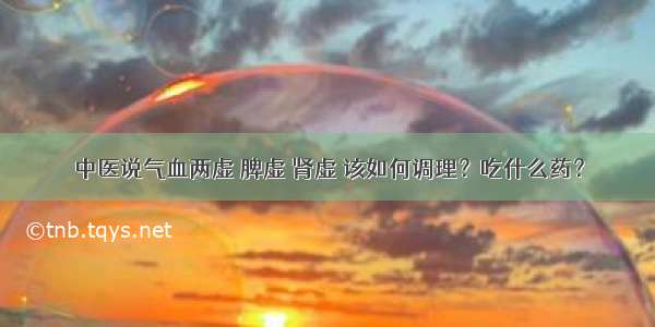 中医说气血两虚 脾虚 肾虚 该如何调理？吃什么药？