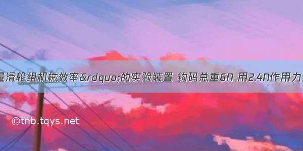 如图为“测量滑轮组机械效率”的实验装置 钩码总重6N 用2.4N作用力竖直向上匀速拉动