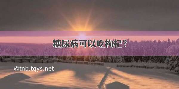 糖尿病可以吃枸杞？