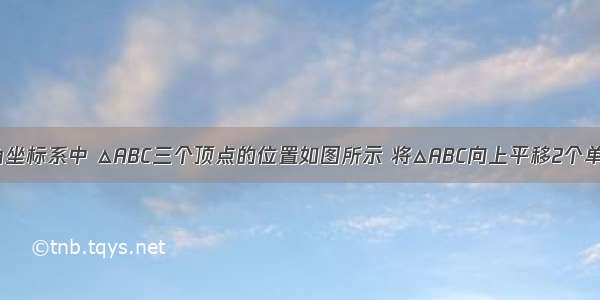 在平面直角坐标系中 △ABC三个顶点的位置如图所示 将△ABC向上平移2个单位 向右平