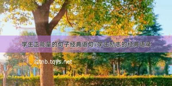 学生正能量的句子经典语句	学生励志的经典语录