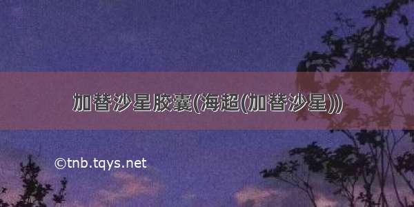 加替沙星胶囊(海超(加替沙星))