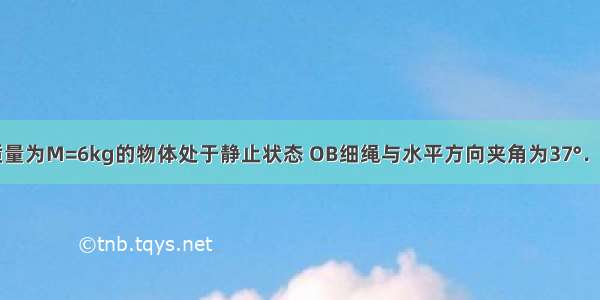 如图所示 质量为M=6kg的物体处于静止状态 OB细绳与水平方向夹角为37°．求：OA OB