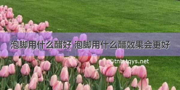 泡脚用什么醋好 泡脚用什么醋效果会更好