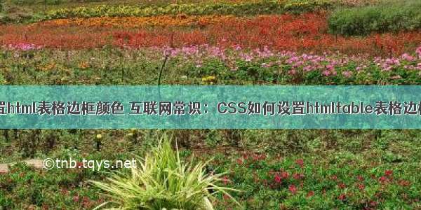 css设置html表格边框颜色 互联网常识：CSS如何设置htmltable表格边框样式