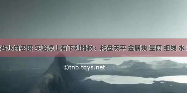 要测量盐水的密度 实验桌上有下列器材：托盘天平 金属块 量筒 细线 水 空烧杯 