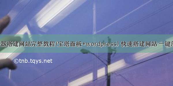 服务器搭建网站完整教程(宝塔面板+wordpress) 快速搭建网站 一键部署