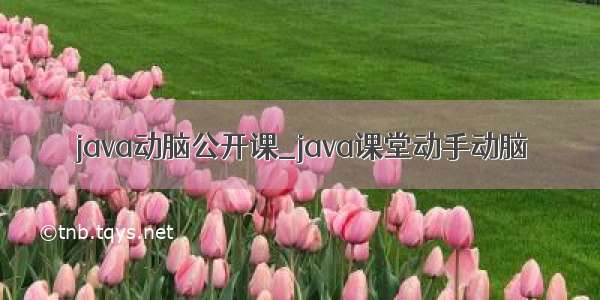 java动脑公开课_java课堂动手动脑