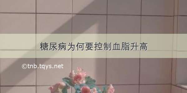 糖尿病为何要控制血脂升高