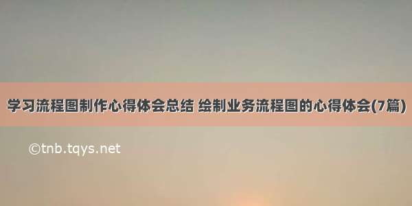 学习流程图制作心得体会总结 绘制业务流程图的心得体会(7篇)