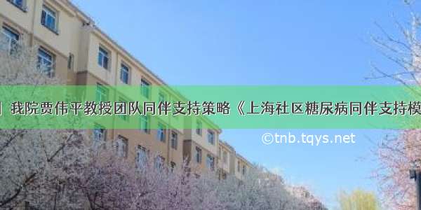 【六院新闻】我院贾伟平教授团队同伴支持策略《上海社区糖尿病同伴支持模式推广》获选