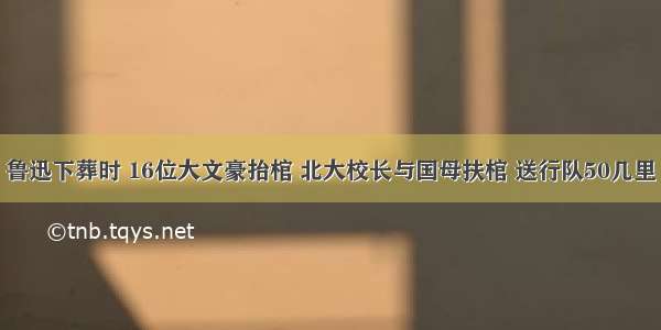 鲁迅下葬时 16位大文豪抬棺 北大校长与国母扶棺 送行队50几里