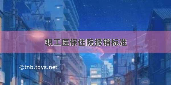 职工医保住院报销标准