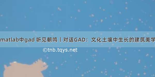 matlab中gad 听见朝鸣丨对话GAD：文化土壤中生长的建筑美学