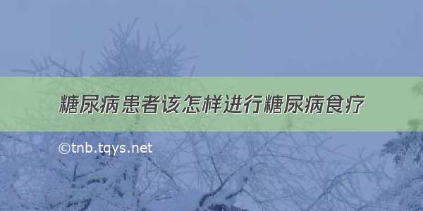 糖尿病患者该怎样进行糖尿病食疗