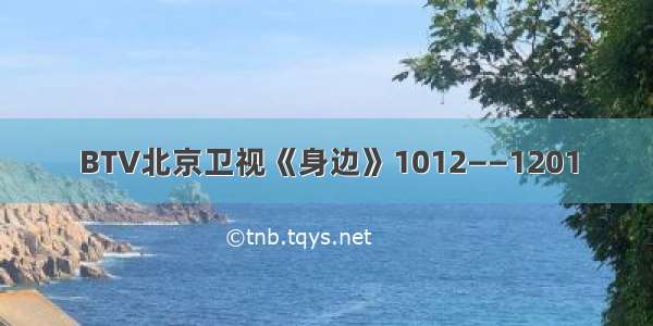 BTV北京卫视《身边》1012——1201