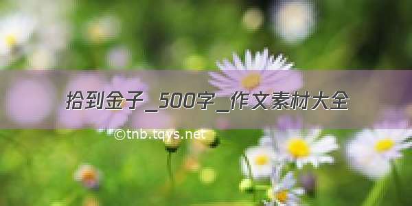 拾到金子_500字_作文素材大全