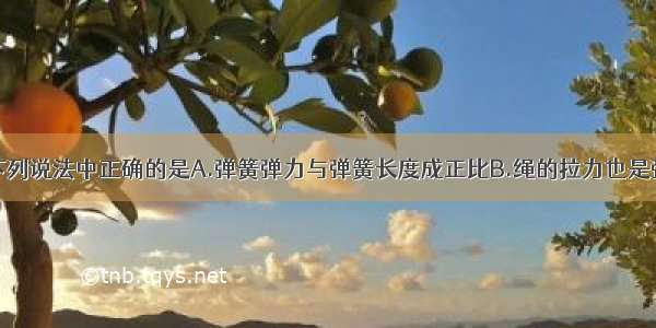 关于弹力 下列说法中正确的是A.弹簧弹力与弹簧长度成正比B.绳的拉力也是弹力 其方向