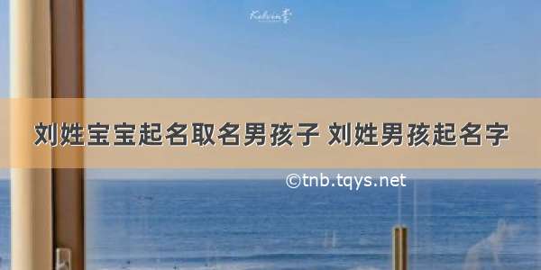 刘姓宝宝起名取名男孩子 刘姓男孩起名字