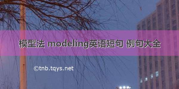 模型法 modeling英语短句 例句大全